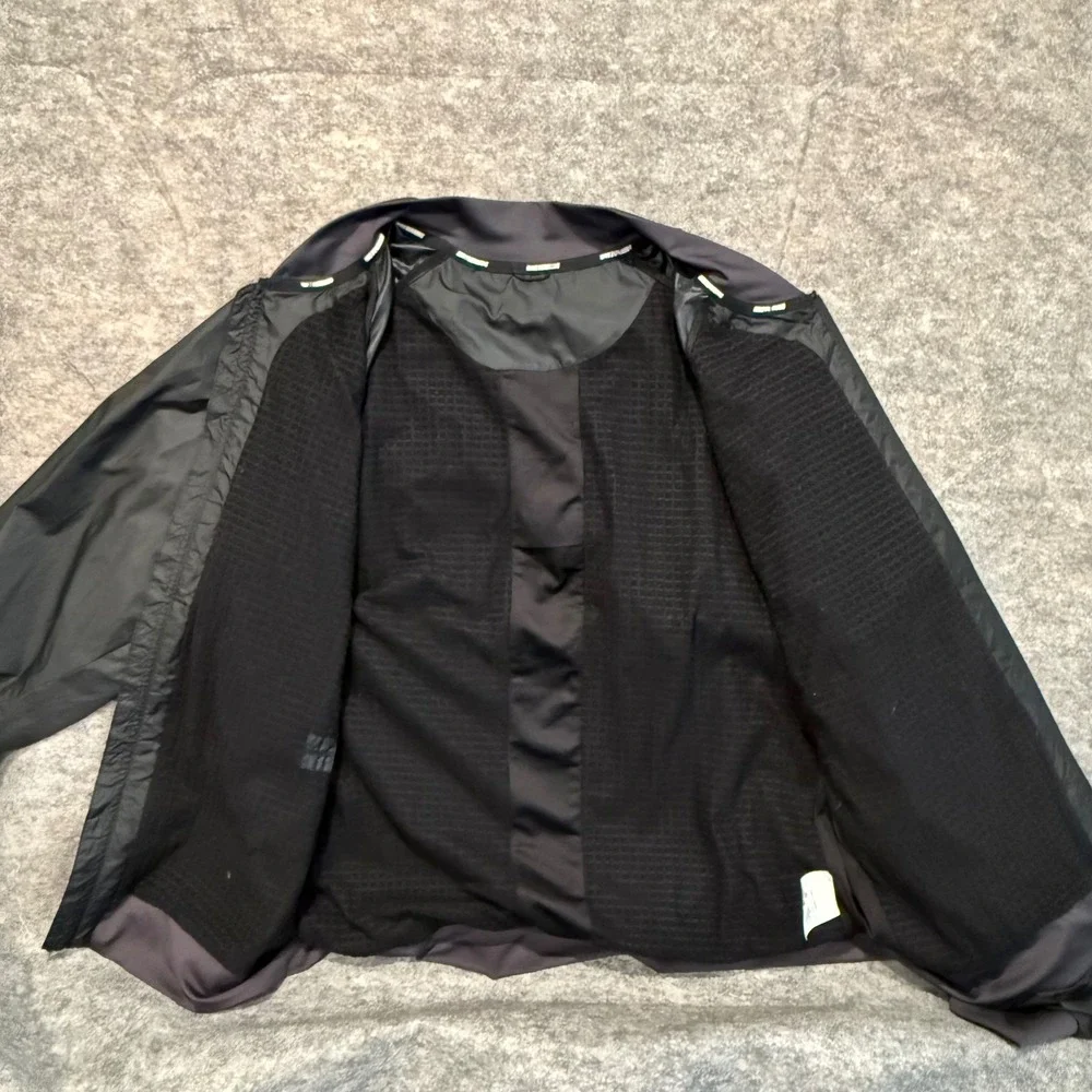 Nike Running Mens XL Black‎ Full Zip Shield Flash Windbreaker Jacket